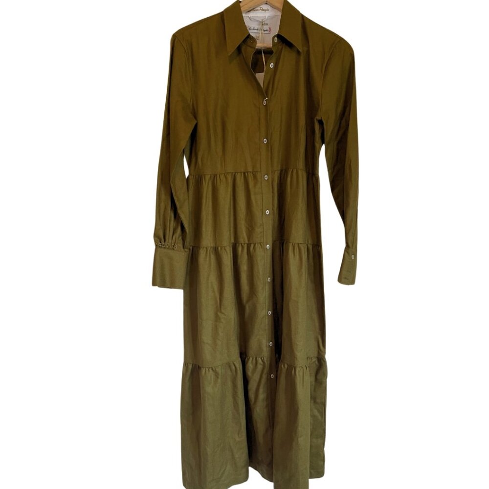 Le Sarte Pettegole Military Green Dress 100% Lana Wool Size M (IT 42) NWT
